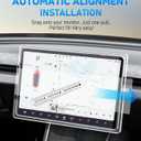 Tempered Glass Screen Protector Front/Rear Screen Fit for Tesla New Model Y Juniper & 2024-2026 Model 3 Highland, No More Glare& Fingerprint, Tempered Glass Protector with Alignment Kit,Front& Rear Protector - [2-Pack]