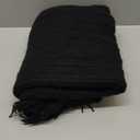 CREVENT Knitted Decorative Throw Blanket for Couch Sofa Chair Bed，Soft Warm Cozy Light Weight for Spring Summer (50''X60'' Black)