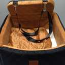 Dog Car Seat for Small Dogs Under 30lbs,Ultra Soft Fabric & Memory Foam Pet Travel Car Bed,Washable & Detachable,Anti-Slip Bottom,2 Storage Pockets and Safety Tethers(Black/Brown)