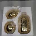 Glossy Gold Ceramic Flower Vase Set of 3, Gold Modern Round Decorative Vases for Pampas Grass Home Decor, Bedroom, Office, Living Room, Bookshelf, Wedding, Bathroom Table Centerpiece