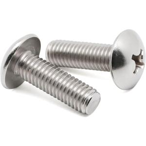 1/4-20 x 1/2" Truss Head Machine Screws, Full Thread, 304 Stainless Steel 18-8, Bright Finish, Machine Thread, 50 PCS
