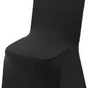 VEVOR Chair Covers, Polyester Spandex Chair Cover, Stretch Slipcovers for Wedding Party Dining Banquet Flat-Front Chair Covers (Black-a, 100PCS)