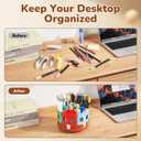 GAMENOTE Rotating Art Supply Storage Organizer, Lazy Susan Office School Supplies for Kids Desk Organizers and Homeschool Supplies Craft Caddy Classroom Organization (Small)