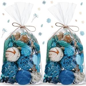 Nuanchu 2 Pack Decorative Balls Potpourri Bowl Filler Decor Natural Vase Bowl Filler Assorted Spherical Rattan Twigs Wicker Balls for Home Decor Centerpiece, No Scent (Blue Series, Charming Style)
