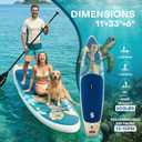 SOLAVERO Stand Up Paddle Board 11' Inflatable SUP for Adults, Blow Up Paddle Board with Non-Slip EVA Deck 500LB Capacity Wide Board for All Skill Levels  Turtle Paradise