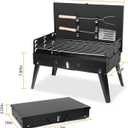 Charcoal Grill, Portable BBQ Foldable Barbecue Charcoal Grill Suitcase Grill Shelf for Outdoor Cooking Camping Picnics Garden Grilling/16.7x10x17.7inches