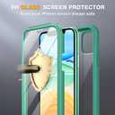 Miracase Glass Series for iPhone 11 Case 6.1 inch, Upgraded Full-Body Rugged Phone Bumper Case Cover with Built-in 9H Tempered Glass Screen Protector and Camera Protector, Light Green