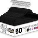 Utopia Home Velvet Hangers 50 Pack - Non-Slip Suit Hangers with 360 Degree Rotatable Hook - for Pants, Coats, Shirts & More (Black)