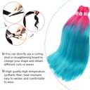 Pre Stretched Braiding Hair Extensions 26 Inch 6 Packs Long Braid Hair Yaki Texture Professional Prestretched Peach Pink to Lake Blue Braiding Hair For Women (Peach Pink/Lake Blue, 26 inch)