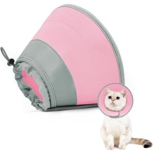 Cat Cone Collar Soft to Stop Licking, Adjustable, Foldable Lightweight Kitten Cones After Surgery Recovery for Cats & Kittens, Cat Cone Alternative, Easy Eating (Solid Pink, M)