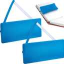 Ripeng 2 Pcs Headrest Pillow Pool Furniture Lounge Chair Pillows Patio Furniture with Adjustable Elastic Tape Band Head Support for Pool Patio Chairs Beach(Blue)