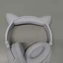 Cat Ear Bluetooth Headphones with Microphone, LED Light Up Over Ear Headphones, Volume Control and Foldable Headset for Tablet/PC/iPad/Cell Phones, Gift for Kids Boys & Girls (Black)