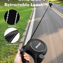 26ft Dog Leash Retractable with Chew Proof Extender, Upgraded Heavy Duty Retractable Dog Leash with Poop Bag Holder,Anti-Slip Grip, Reflective Leashes for Medium Large Pets 33lbs-110lbs (Black)