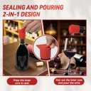 Champagne Stoppers Set of 4,Reusable Silicone Wine Stopper, Airtight Seal for Freshness,Dishwasher Safe and Unbreakable,Perfect for Parties and Gifts,Red 4pcs