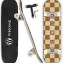 WHOME Skateboards for Adults/Kids Teens/Girl Beginner/Boy - 31"x8" Pro Standard Skateboard Complete 8-ply Alpine Maple Deck ABEC-9 Bearings with T-Tool (CHESS)