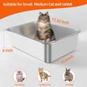 5 x Stainless Steel Litter Box, Metal Cat Litter Box with High Sided for Medium and Small Cats, Kitty Litter Boxes, Non-Stick, Easy to Clean, Sturdy and Durable Cat Toilet (17.52" L x 13.6" W x 6" H)