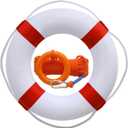 20 Inch / 50cm Pool Safety Life Preserver Throw Ring Buoy- Swim Foam Rings for Swimming Pool Wall Decoration with 98.4FT Water Floating Lifesaving Rope