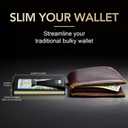 furid Slim Card Wallet for Men: Minimalist Metal Wallet with Money Clip - RFID Front Pocket Credit Card Holder for Work Business Travel - Gift for Father Husband Male Friend