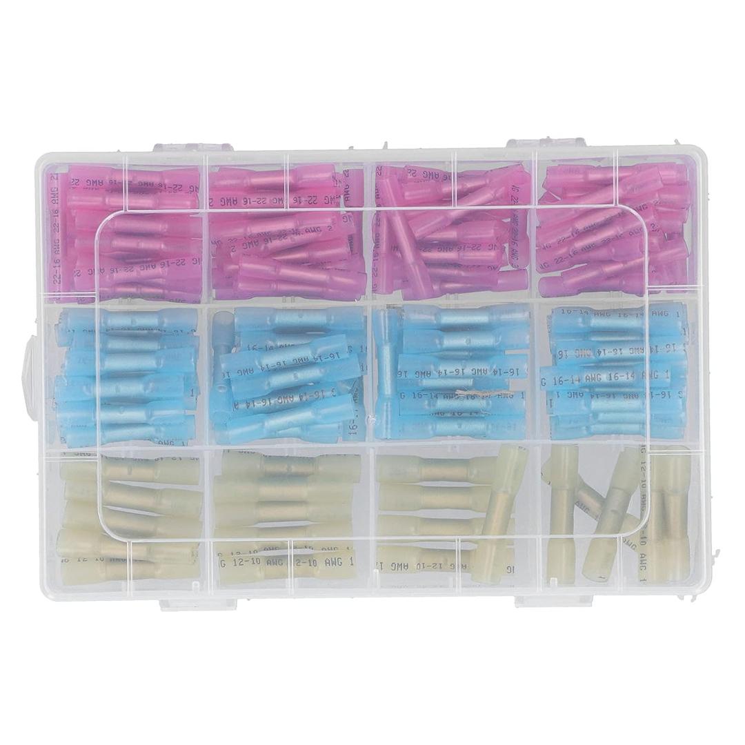Heat Shrink Butt Connectors Insulated 200pcs 22-10 AWG Wire Splice Terminals for Automotive Marine Boat Electrical Applications