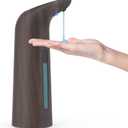 Convenient Automatic Soap Dispenser,4 Adjustable Levels Touchless Hand Sanitizer Pump with Infrared Sensor, 400 ml Countertop Electric Soap Dispenser for Bathroom,Kitchen (Deep Grain)