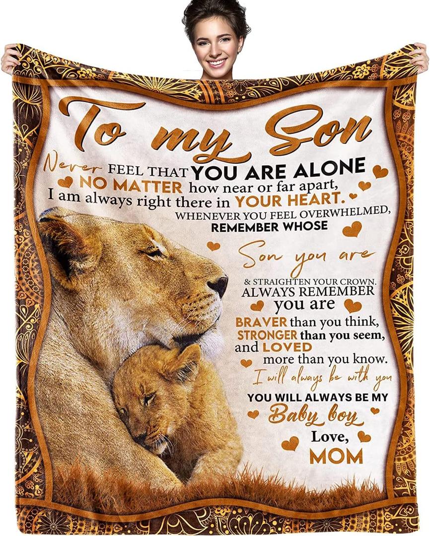 to My Son from Mom Blanket Birthday Gift - Gifts for Son Blanket - Birthday Gifts for Son Throw Blankets 60"X 50" - Gifts for Grown Son - Son Gifts from Mother - Graduation Gift Ideas