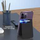 TopMade for MagSafe Wallet Magnetic Card Holder for iPhone 17/16/15/14/13/12 Series, Strongest Magnetic Phone Wallet Stand Adjustable, Slim Leather 5 Cards Holder RFID Blocking, Black Carbon Fiber