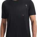 baleaf Men's Short Sleeve Sun Shirts UPF 50+ Quick Dry (Black, L)
