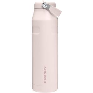 Stanley IceFlow Flip Straw 2.0 Water Bottle 36 oz | Built-In Straw with Larger Opening | Lightweight and Leak Resistant | Insulated Stainless Steel | BPA-Free | Rose Quartz