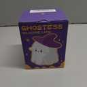 Halloween Ghost Night Light for Kids, Cute Soft Silicone Nursery Bedside Touch Lamp with 3 Levels of Brightness Dimmable, 30 Min Timer, USB Rechargeable, Use for Bedroom Office Desk Deco (Purple)