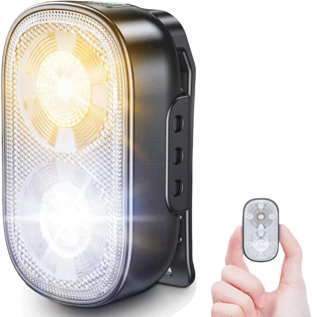 500LM Ultra Bright Mini Clip-on Flashlight Rechargeable, 10 Modes Hands-Free Pocket EDC Flashlights, Waterproof Small Keychain Flashlight, Running Lights for Runners/Emergency/Work/Walking