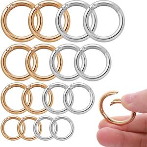 Lusofie 16 Pcs O Ring Clip Spring O Ring Clasp Round Mini Carabiner for Bag Purse Handbag Strap Craft Jewelry Making