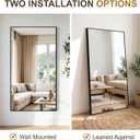 Rectangular Bathroom Mirror, 55"x30" Black Metal Framed Vanity Mirror