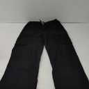Lepunuo Cargo Pants for Women High Waisted Casual Pants Baggy Stretchy Wide Leg Y2K Streetwear with 6 Pockets (Medium, Black)