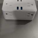 Kakyanill European Travel Plug Adapter, EU/UK/US Travel Plug Adapter Power Strip, 6 AC Outlets, 4 USB Ports (2 USB C), 3ft Wrapped Around Extension Cord, Universal Travel Adapter