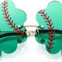 St. Patrick's Day Irish Shamrock Sunglasses - Green Four Leaf Clover Shamrock Glasses Clover Eyewear, St Patricks Dress Up Accessories, Irish Day Costume Party Favor Supply
