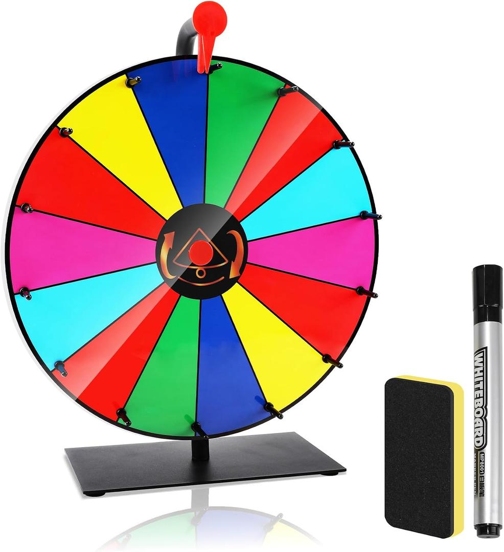 24-inch Prize Wheel with Stand, Heavy Duty Spinning Wheel for Prizes