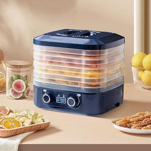 Freeze Dryer Machine for Home for Candy & Snacks 360° Airflow Food Dehydrator Machine with 5 Trays Food Dryer with Adjustable Temperature Beef Fruits Meat Vegetables (B)