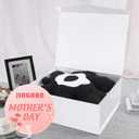 19.2x15.8x7 Inches, Extra Large Gift Box with Lid, Bridesmaid Proposal Box with Magnetic Closure, Giant Gift Box for Clothes and Large Gifts (Glossy White)