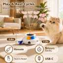 3-in-1 Interactive Cat Toy with Remote Control, Butterfly Wand & Automatic retractable feathers & Rolling Ball Track, Multi-functional Cat Toy for Indoor Cats, Suitable for Bored kitten, white