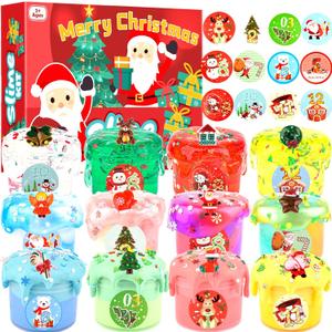 Christmas Slime, Butter Galaxy Crystal Slime Kit - Christmas Stocking Stuffers, Stretchy, Soft, and Scented - Ideal for Slime Party Favors, Girls, Boys, Kids, Classroom Rewards