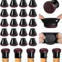 OCONDA 20 Pcs Chair Leg Floor Protectors for Hardwood Floors, Black Rubber Furniture Sliders with Felt, Silicone Furniture Leg Caps Covers (Fit Round Diameter:12/16" to 1-3/16")