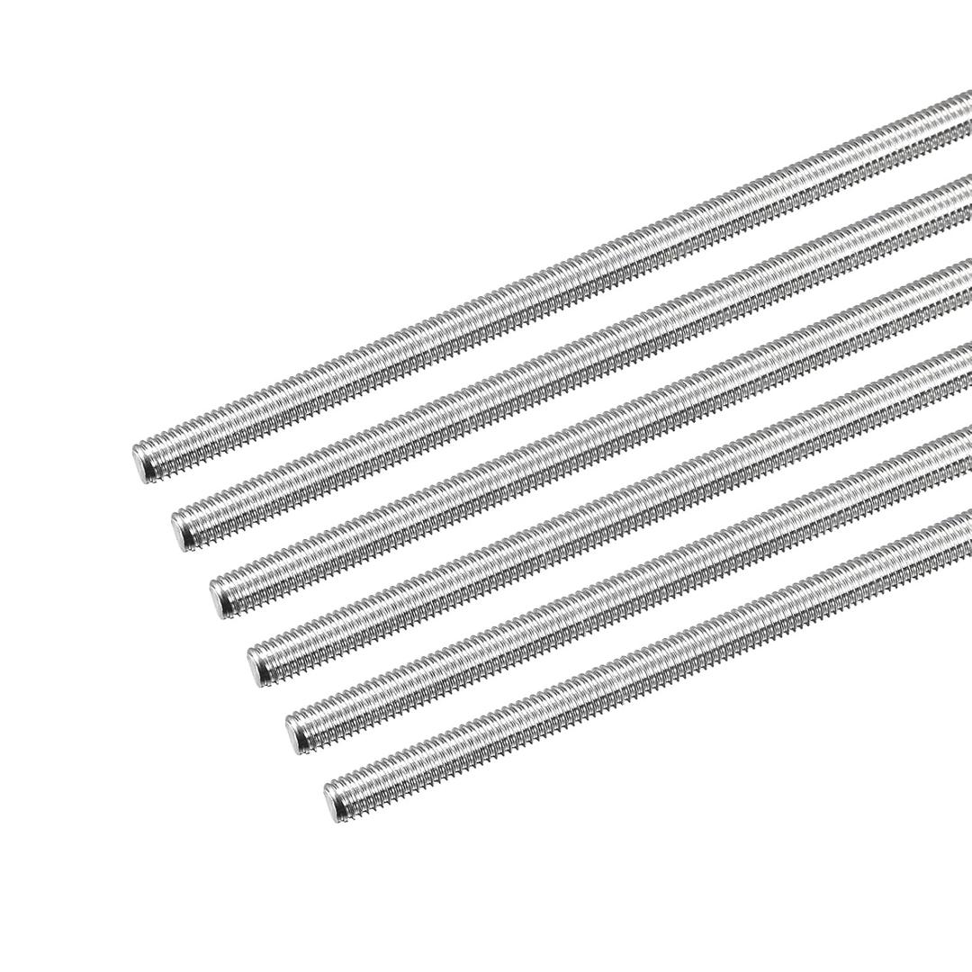 MECCANIXITY Fully Threaded Rod M5 x 500mm 0.8mm Thread Pitch 304 Stainless Steel Right Hand Threaded Rods Bar Studs 6 Pack