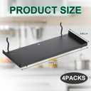 Lineshading 4 Pcs Pegboard Shelves, 10 x 4 Inch Metal Shelf Brackets Pegboard Tray Accessories Wall Organizer for Craft Room Home Garage Nursery Workbench Kitchen (Black)