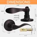 1 Pack Privacy Door Handle, Oil Rubbed Bronze Reversible Door Lever Perfect for Interior Door and Closet, Traditional Wave Style Privacy Door Lock