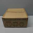 Halloween Light Up Pumpkin Lantern, 3 Pcs Metal Black Pumpkin Candle Holders with Timer Flickering Yellow LED Candle Lights for Thanksgiving Halloween Harvest Fall Home Decor