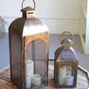 KALALOUKalalou NZK1093 Set of Two Bronze Lanterns, Brown