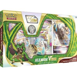 Pokémon TCG: Kleavor VSTAR Premium Collection (2 Etched Foil Promo Cards, 1 Foil Oversize Card & 5 Booster Packs)