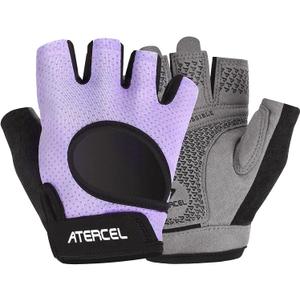 ATERCEL Weight Lifting Gloves Full Palm Protection, Workout Gloves for Gym, Cycling, Exercise, Breathable, Super Lightweight for Men and Women(Violet, M)