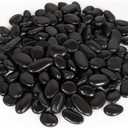 GASPRO 15lb Black River Rocks for Landscaping Outdoor, Polished Black Pebbles for Planters - 1 to 2 Inch, Large Decorative Stones for Garden Decor