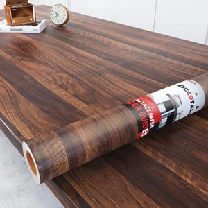 Decotalk 30"x120" Walnut Wood Contact Paper Peel and Stick Wood Wallpaper Wood Grain Contact Paper for Cabinets Walnut Wood Wallpaper Self Adhesive Contact Paper Wood Vinyl Wrap Wallpaper Removable